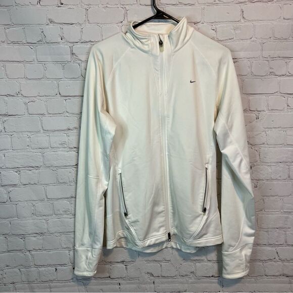 Nike Fit Dry White Tech Fleece Sweater Girls size Large (12-14) - Picture 1 of 10